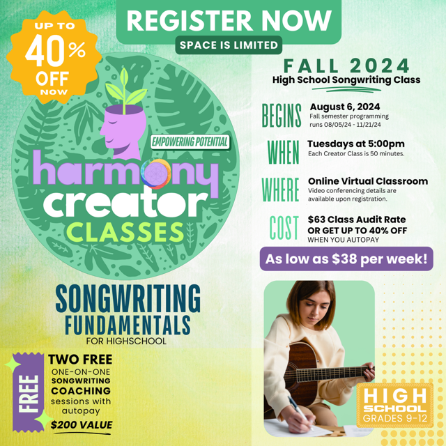 Songwriting Fundamentals for High School (Virtual Class)